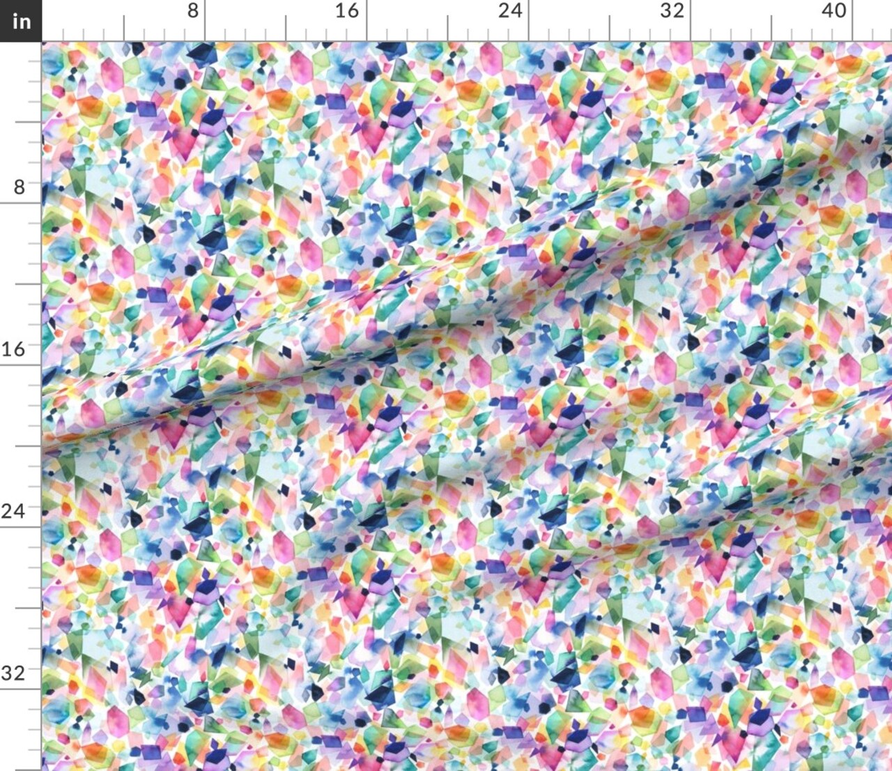 Various Fabrics by the Yard or Fat Quarter Colorful Geometric Crystals Small Diamonds Abstract Kids Fashion Novelty Custom Printed Fabric by Spoonflower